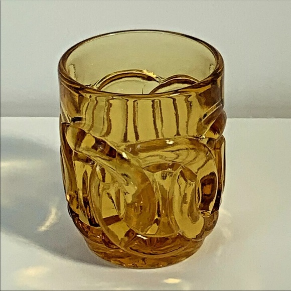 Other - Vintage Toothpick Holder Amber Circles #DX